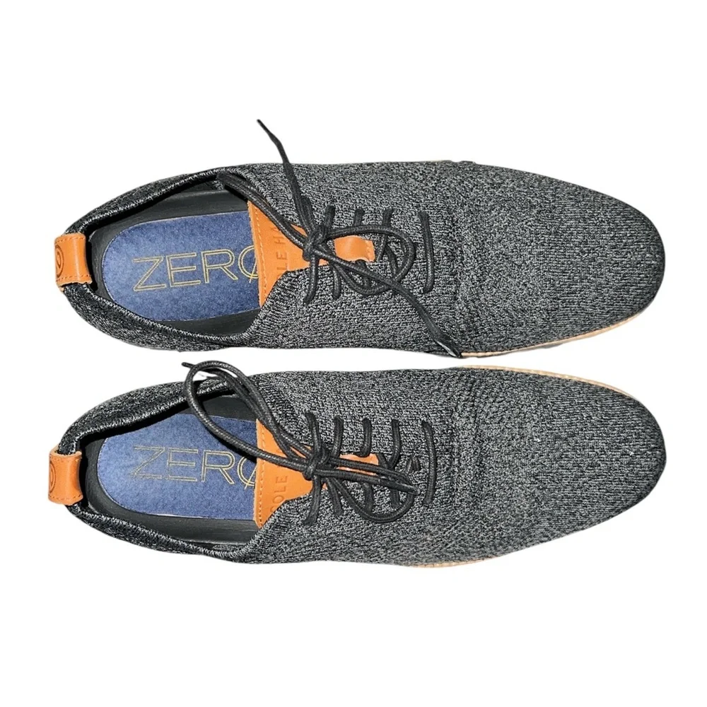 Cole Haan Men’s ZeroGrand Stitchlite Wingtip Oxford Black Gray Shoes Size 10